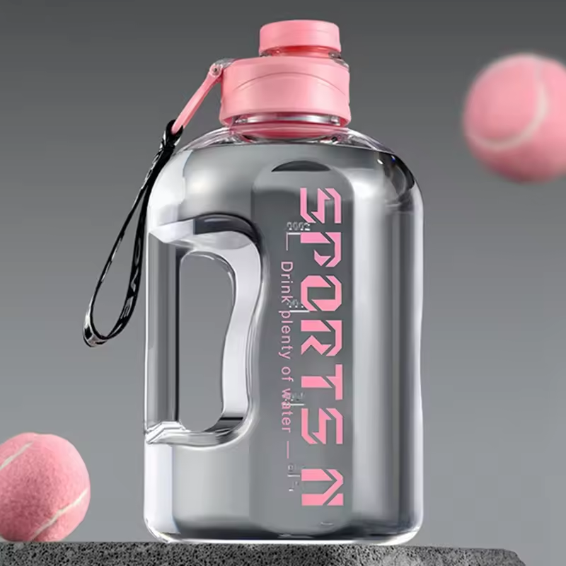1.7L/2.7L Sports Water Bottle with Rope - Large Capacity Portable Fitness Water Kettle for Gym, Cycling, and Camping