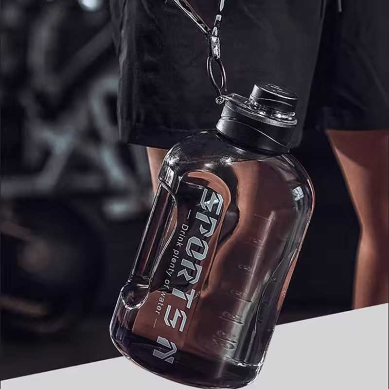 1.7L/2.7L Sports Water Bottle with Rope - Large Capacity Portable Fitness Water Kettle for Gym, Cycling, and Camping