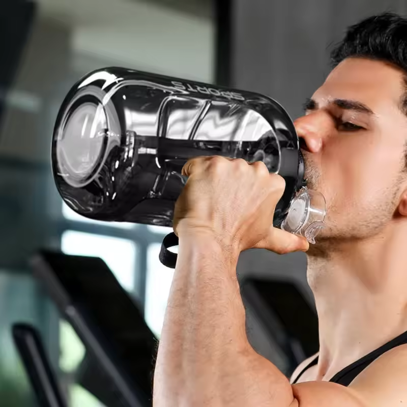 1.7L/2.7L Sports Water Bottle with Rope - Large Capacity Portable Fitness Water Kettle for Gym, Cycling, and Camping