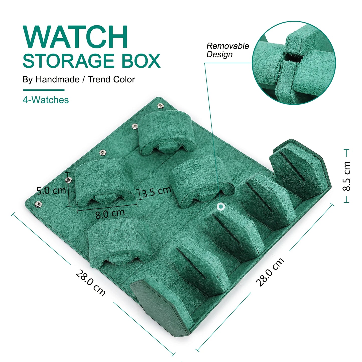 Luxury Saffiano Leather Watch Roll Case – 2, 3, or 4 Slot Storage Organizer for Watches – Scratch-Resistant & Waterproof